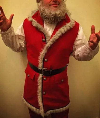 Santa Claus Long Fur Wool Jacket Christmas Chronicles Kurt Russell Xmas Coat