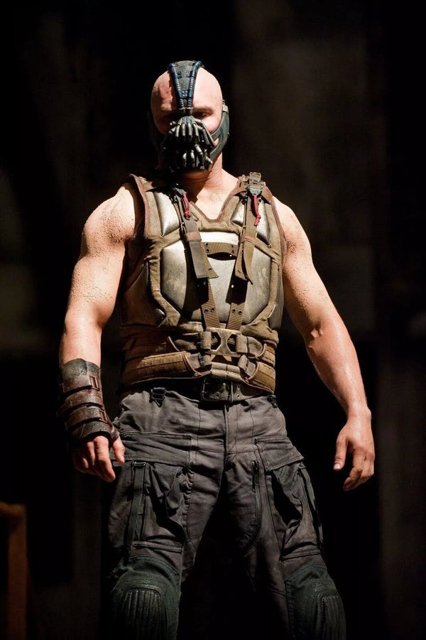 The Dark Knight Rises Tom Hardy Military Green Leather Bane Vest- Vest For Men